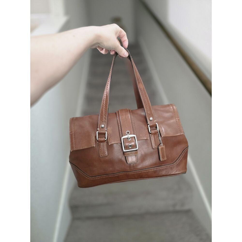 COACH Leather F12604 Hamilton Brown Leather Satchel Handbag 2008 Y2K
